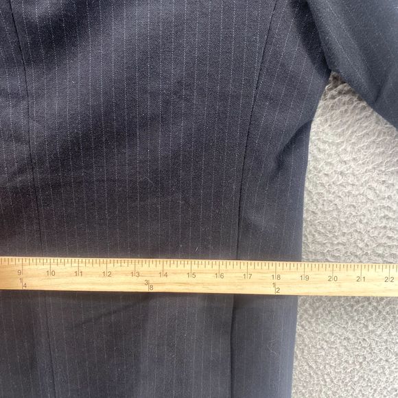 Banana Republic Blazer Mens 38R Black Pinstripe Modern Corpcore‎ Office Academia - Picture 9 of 11